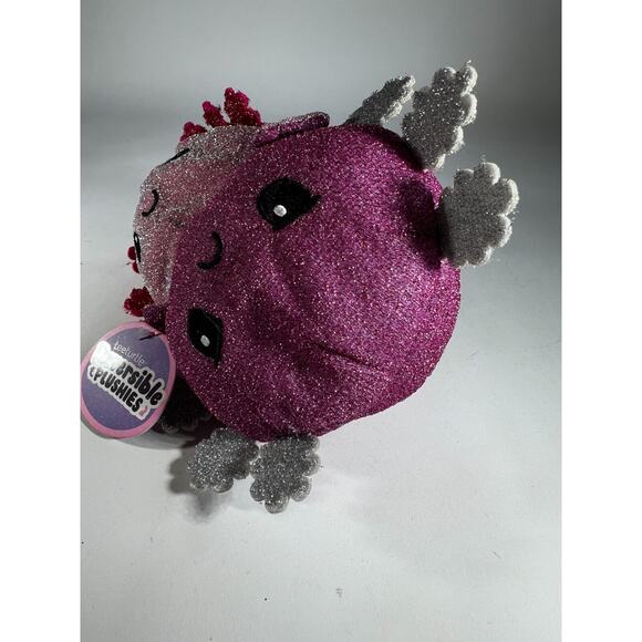 TeeTurtle The Original Reversible Axolotl Plushie Pink Purple Sparkle NEW - Picture 2 of 15